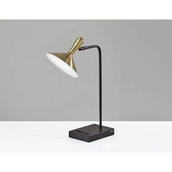 Desk lamp, Cone, blackened brass, black terrazzo, L20cm, H44cm - Contain