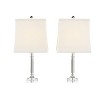 Crystal Candlestick Lamps with Square Shades-2 Set (Includes LED Light Bulb): Trademark Global, Linen Shade, Metal Base, 24.5" Height - image 2 of 4