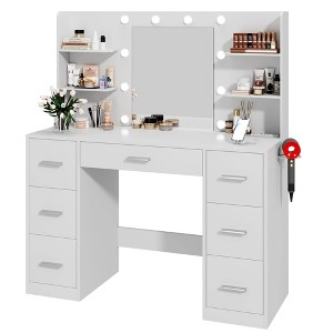 LACOO 43" Makeup Vanity with Mirrorand Adjustable Lights - 1 of 4