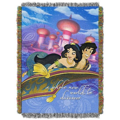Disney Aladdin A Whole New World Tapestry Fleece Throw Blanket  46" x 60"