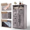 Bathroom Floor Cabinet, Bathroom Storage Cabinet With 5 Drawers, Adjustable Shelf And Open Shelf, Farmhouse Storage Rack For Living Room Kitchen - 3 of 4