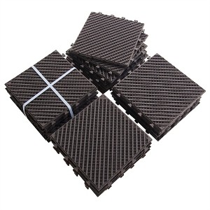 Syemin Carpet Tiles Interlocking Deck，Outdoor or Indoor Flooring for Patio, Bancony, Pool Side，Backyard，Play Area，Brown, 36.6"*36.6"0.75" - 1 of 4