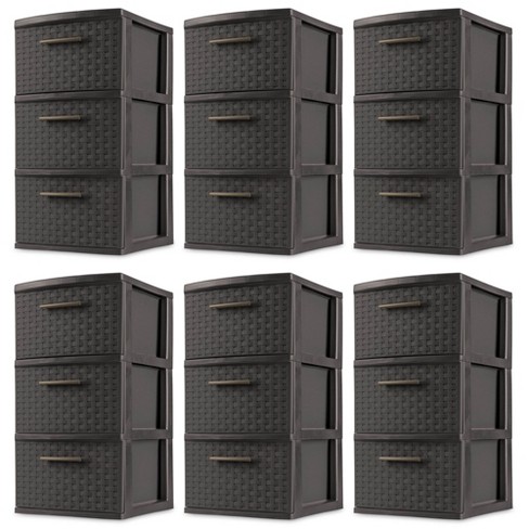 Plastic Storage Tower Small Black 3 4 5 6 Tier Drawer Office