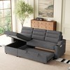 SKRAN 83.5" Convertible Sleeper Combo Sofa, Convertible Sofa Bed Polyester Pull Out Bed with Storage Holder for Living Room, Tight Spaces - 4 of 4