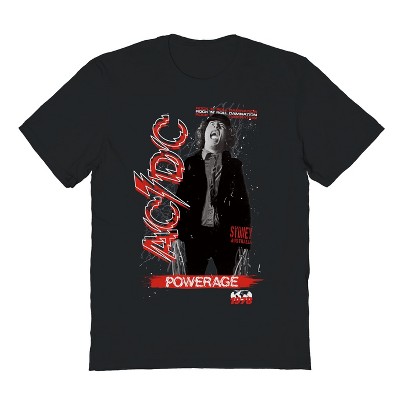 Acdc Men's Powerage Scream Short Sleeve Graphic Cotton T-Shirt