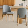 9-Piece Oval Dining Table Set, 79'' Pedestal Table with 8 Upholstered Linen Fabric Chairs, Modern Dining Room Furniture for 8-Maison Boucle - 2 of 4