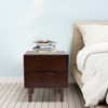 YIYIBYUS Mid Century Modern Handle Wood Nightstands Side Table Bedroom Bedside End Table, 2 Drawer-Walnut - 2 of 4