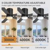 Airsurfer 52-inch Flush Mounted Ceiling Fan with Light and Remote Control 6 Speeds Ceiling Fan with 3 Colors LED Light and Light Memory Function,black - 4 of 4