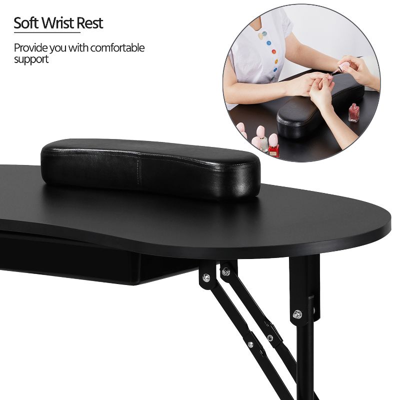 Yaheetech Folding Manicure Table Nail Beautician Desk Workstation, 5 of 10
