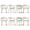 Set of 8 Chenille Upholstered Dining Chairs with Armrests, Modern Fabric Chairs with Metal Legs for Dining Room or Kitchen - Panipeachy - 2 of 4