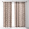 Little Arrow Design Co boho hexagons taupe Set of 2 Panel Sheer Window Curtain - Deny Designs - 3 of 4