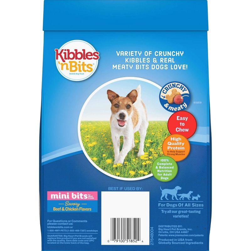 Kibbles 'n Bits Mini Bits Savory Beef & Chicken Flavors Small Breed Complete & Balanced Dry Dog Food, 3 of 8