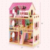 Costway Wooden Dollhouse for Kids Doll House Playset with 3 Stories 6 Simulated Rooms & 15 Pieces of Furniture - 4 of 4