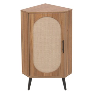 GlasFlength Decorative Storage Cabinets Corner Storage Cabinet Small Floor Corner Cabinet Freestanding Cabinet for Room, Brown, 15.75"*15.75"*39.37" - 1 of 4