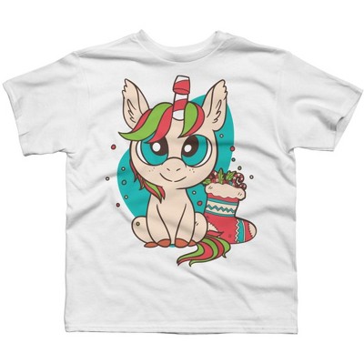 Boy's Design By Humans Christmas Unicorn Fun Girls Kids Snowflake Holiday Xmas Gift By rasok T-Shirt