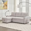 Hyleory 3 - Piece 82.2'' Velvet Upholstered Sectional Sofa Bed, Sleeper Sofa Bed - 2 of 4