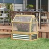 Outsunny Raised Garden Bed with Polycarbonate Greenhouse, Wooden Cold Frame Greenhouse, Garden Flower Planter Protection, 35.5"x22.5"x38.25", Natural - 3 of 4