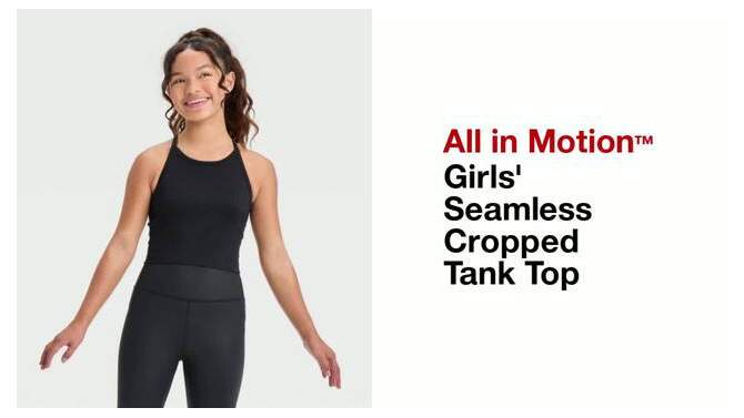 Girls&#39; Seamless Cropped Tank Top - All In Motion™, 2 of 5, play video