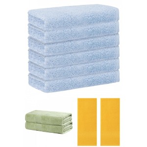 REGALWOVEN Absorbent Solid Bath Hand Face Cloths Cotton Towels 3 Piece Sets - 1 of 4