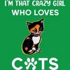 Men's Design By Humans I'm That Crazy Girl Who Loves Cats Cartoon By MeowShop T-Shirt - 2 of 2
