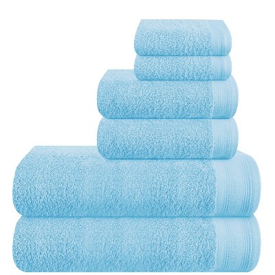 BAGOKIE 6 Packs Cotton Bath Towel Set
