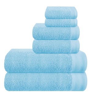 BAGOKIE 6 Packs Cotton Bath Towel Set - 1 of 4