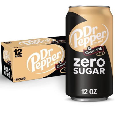 Dr Pepper Zero Sugar Cream Soda - 12pk/12 fl oz Cans