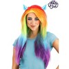 HalloweenCostumes.com One Size Fits Most  Girl  My Little Pony Dash Rainbow Wig, Green/Orange/Blue - 2 of 4