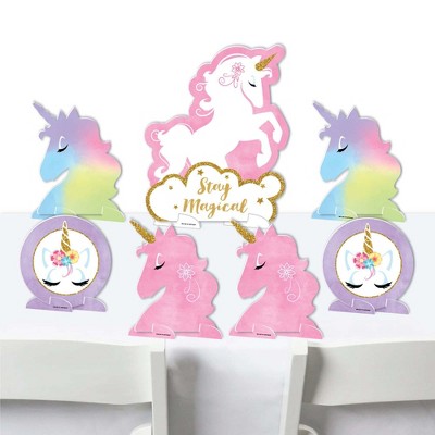 Big Dot of Happiness Rainbow Unicorn - Magical Unicorn Birthday Party Favor Kids  Stickers - 16 Sheets - 256 Stickers