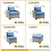 XIZZI All-Weather Rattan Furniture, Sectional Sets w/ Optional Solar Light-Up Coffee Table & Ottoman, Choose 6-9pc Configs in 8 Fade Resistant Colors - 3 of 4