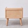 Vynxaria Solid Wood Nightstand - European Beech, Open Storage with Cable Management, Nordic Modern Bedside Cabinet - 4 of 4