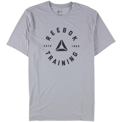 Reebok Mens Training ESTD 1895 Graphic T-Shirt, Grey, X-Large