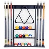 ISZY Billiards Wooden Wall Mounted Pool Cue Accessories Billiard Ball and Stick Holder Rack, Holds 6 Pool Cues and Full Set of Balls - 2 of 4