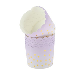 Unique Bargains Medium Polka Dot Disposable Baking Cups Wood Pulp Paper PE Coating 2.76"x2.17" 50 Pcs - 1 of 4