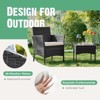 Patio Furniture Set 3 Pieces, Outdoor Furniture with Glass Table, Weaving Wicker Rattan Patio Chairs for Garden - 2 of 4