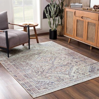 Hauteloom Barny Tan Flat Pile Washable Rug