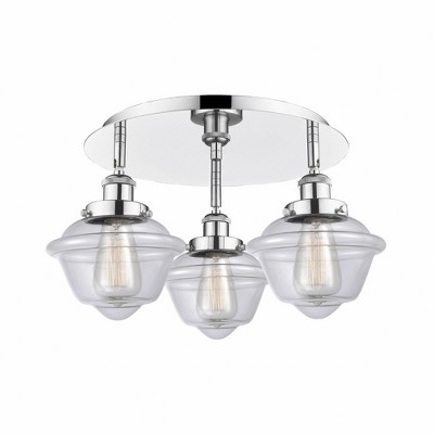 Oxford - 3 Light Flush Mount In Art Deco Style-8 Inches Tall and 18.25 Inches Wide