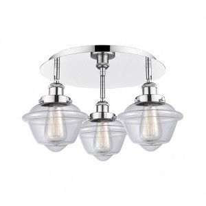 Oxford - 3 Light Flush Mount In Art Deco Style-8 Inches Tall and 18.25 Inches Wide - 1 of 1