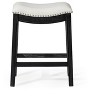 Maven Lane Adrien Rustic Backless Fabric Saddle Seat Counter Height Bar Stool - 2 of 4