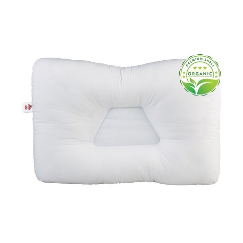 Tri Core Natural Cervical Support Pillow for Neck Pain with Premium Organic Cotton Shell Full Size Gentle