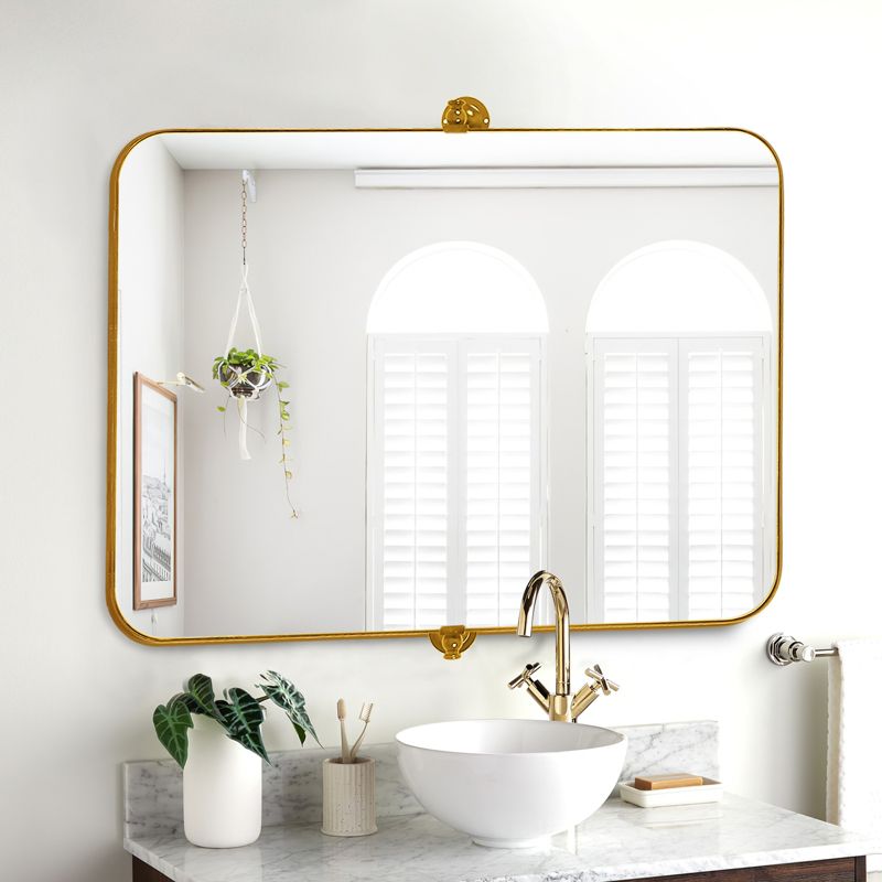 Neutypechic Metal Frame Pivot Bathroom Vanity Mirror, 4 of 9