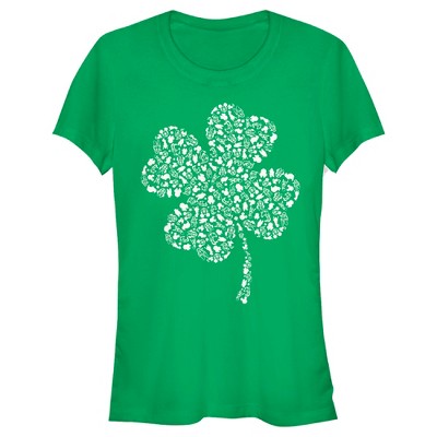 Juniors Womens Mickey & Friends Shamrock Friends T-shirt : Target