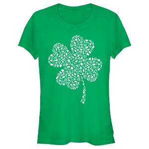 Juniors Womens Mickey & Friends Shamrock Friends T-Shirt - 1 of 4