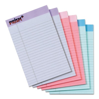 TOPS Prism Plus Colored Legal Pads 5 x 8 Pastels 50 Sheets 6 Pads/Pack 63016