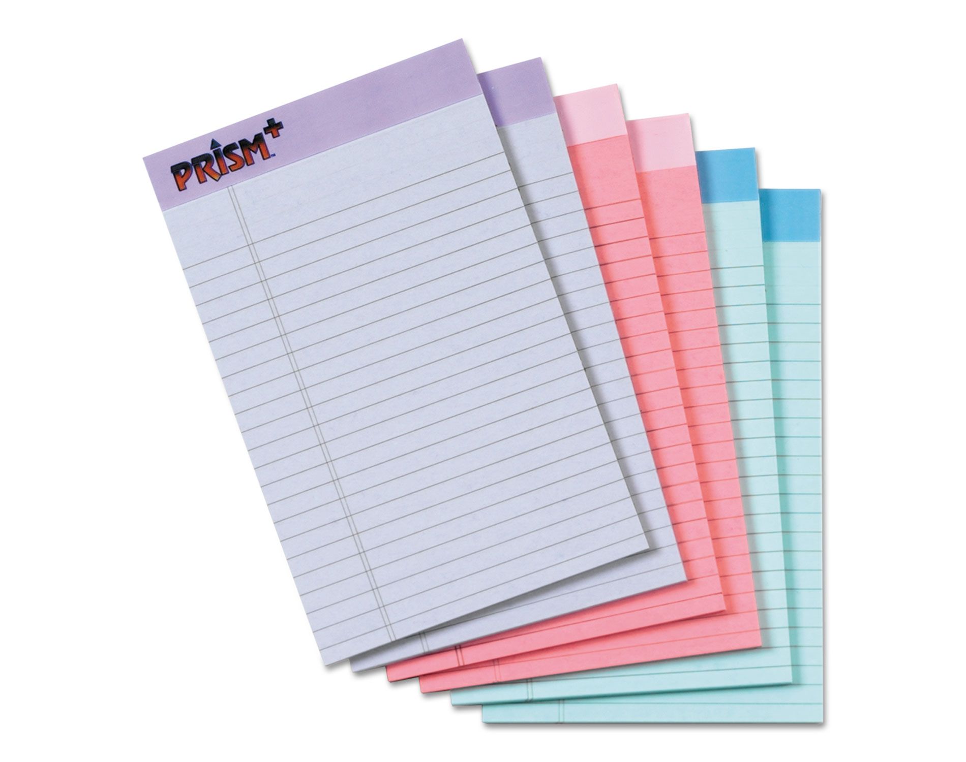 TOPS Prism Plus Colored Legal Pads 5 x 8 Pastels 50 Sheets 6 Pads/Pack 63016