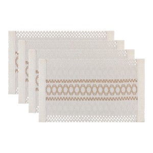 REGALWOVEN Cotton Linen Washable Indoor Outdoor Placemats 20" x 12" 4 Pcs - 1 of 4