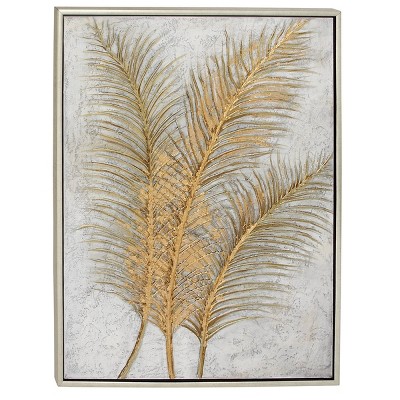 Glam Polystone Framed Wall Canvas Gold - CosmoLiving by Cosmopolitan