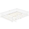 CAVINAS Full Size Wood Montessori Bed,Modern Integral Constructed Floor Bed with Super High Security Barrier and Door,Toddler Bed for Bedroom - 4 of 4