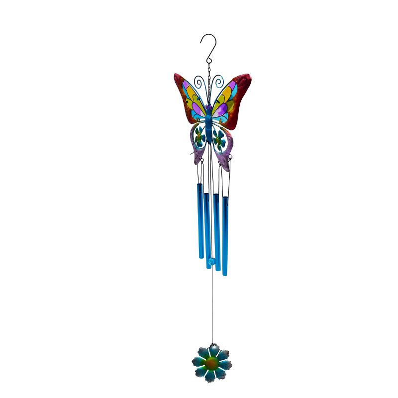 Transpac Metal 29.5 in. Multicolored Butterfly Wind Chime, 2 of 3