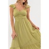 August Sky Women's Flutter Cap Sleeve Midi Dress - 4 of 4